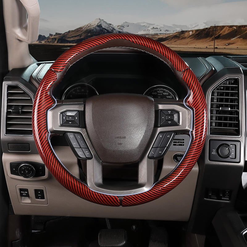 Aotoyou Steering Wheel Cover for Ford F150/ 2015-2020/ F250 2017-2021/ F350 2017-2021/ F450 2017-2021/ F550 2017-2021/ Ford Expedition 2018-2021 Steering Wheel Protector for Ford Steering Wheel Accessories - Image 2